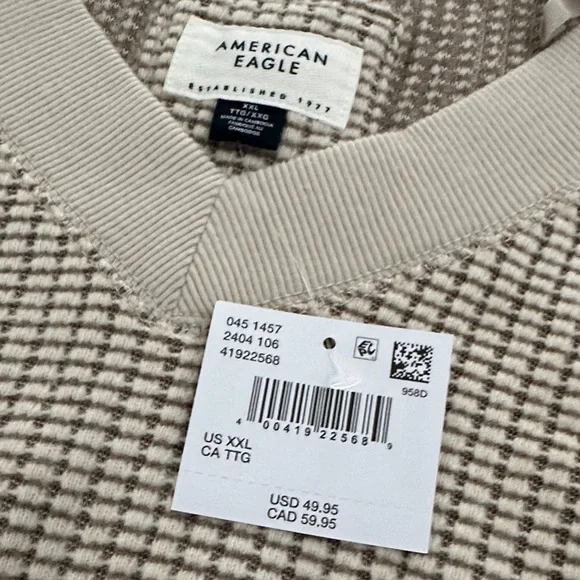 American Eagle Outfitters Cream V-Neck Sweater - Picture 3 of 3